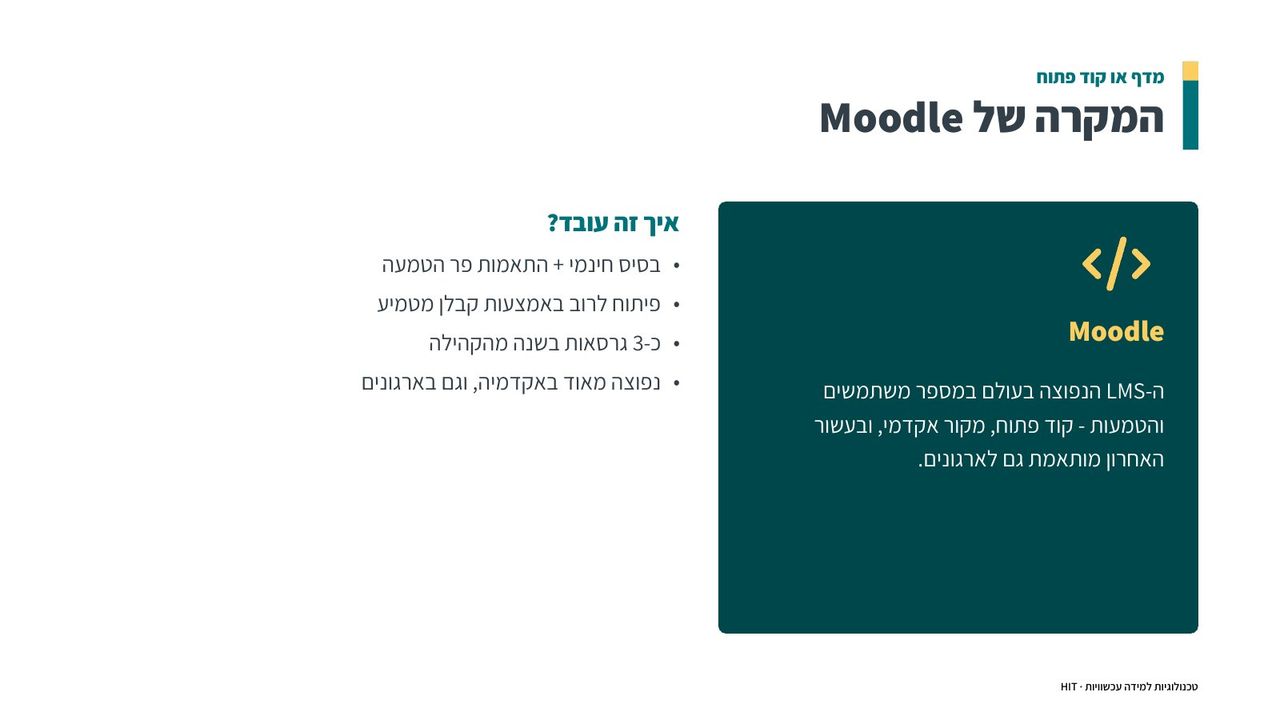 בחירת מערכת LMS, שקף 12 מתוך 21
